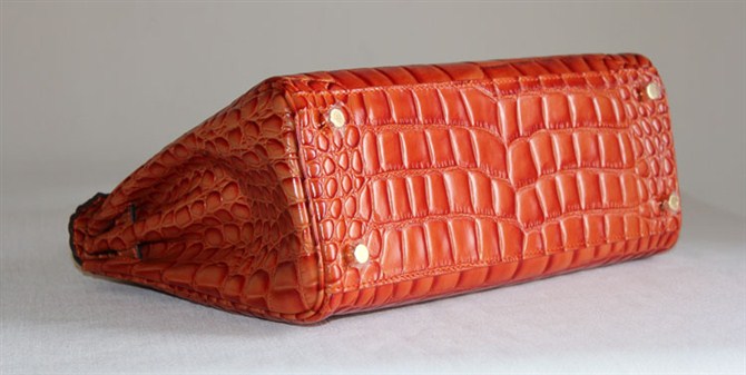 7A Replica Hermes Kelly 32cm Crocodile Veins Leather Bag Orange HC0001 (4) - Click Image to Close